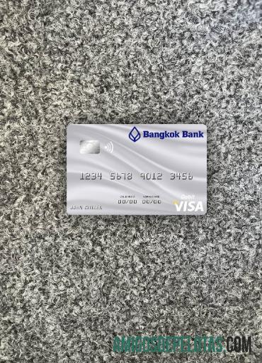 Cartão de débito Visa Bangkok Bank Tailândia cinza Photolook Front exemplo